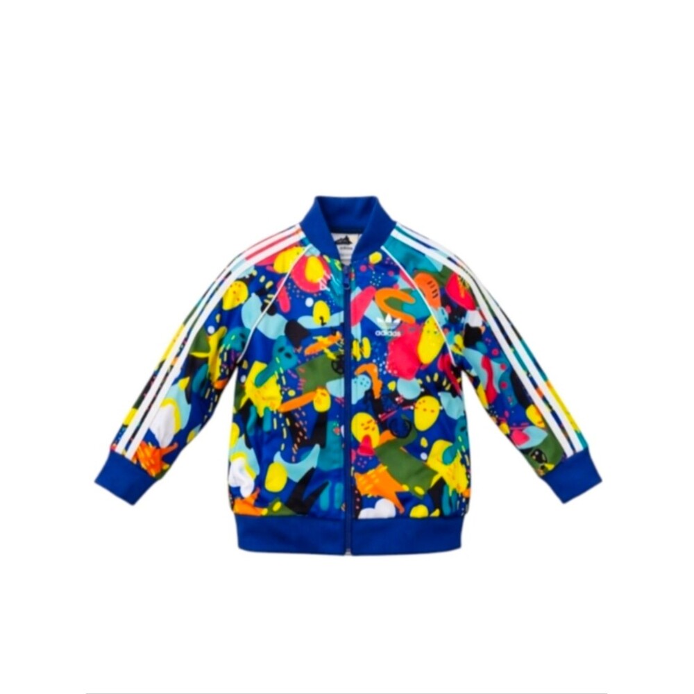 Adidas Kids Original Superstars Track Jacket Colorful Paint Splatter Girls 4T 4